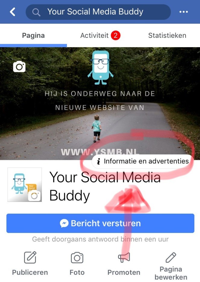 3 Things Social over de knop Informatie en advertenties op Facebook