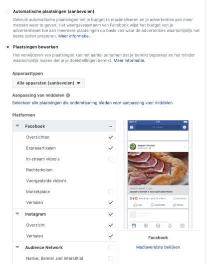 Adverteren in Facebook Stories